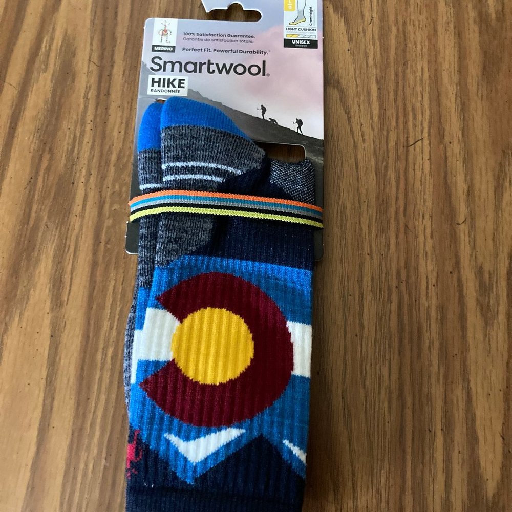 NWT SMARTWOOL Snowboard Colorado Flag Socks Unisex Large